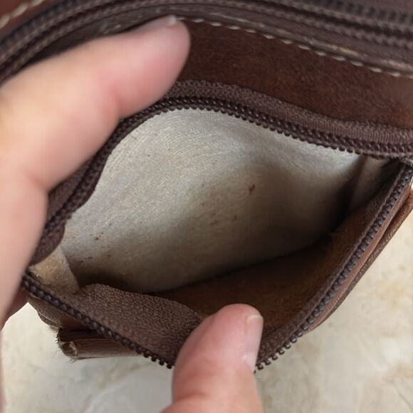 Vintage Roots Hanging Pouch Tribe Leather Crossbody Bag Brown - Picture 12 of 15